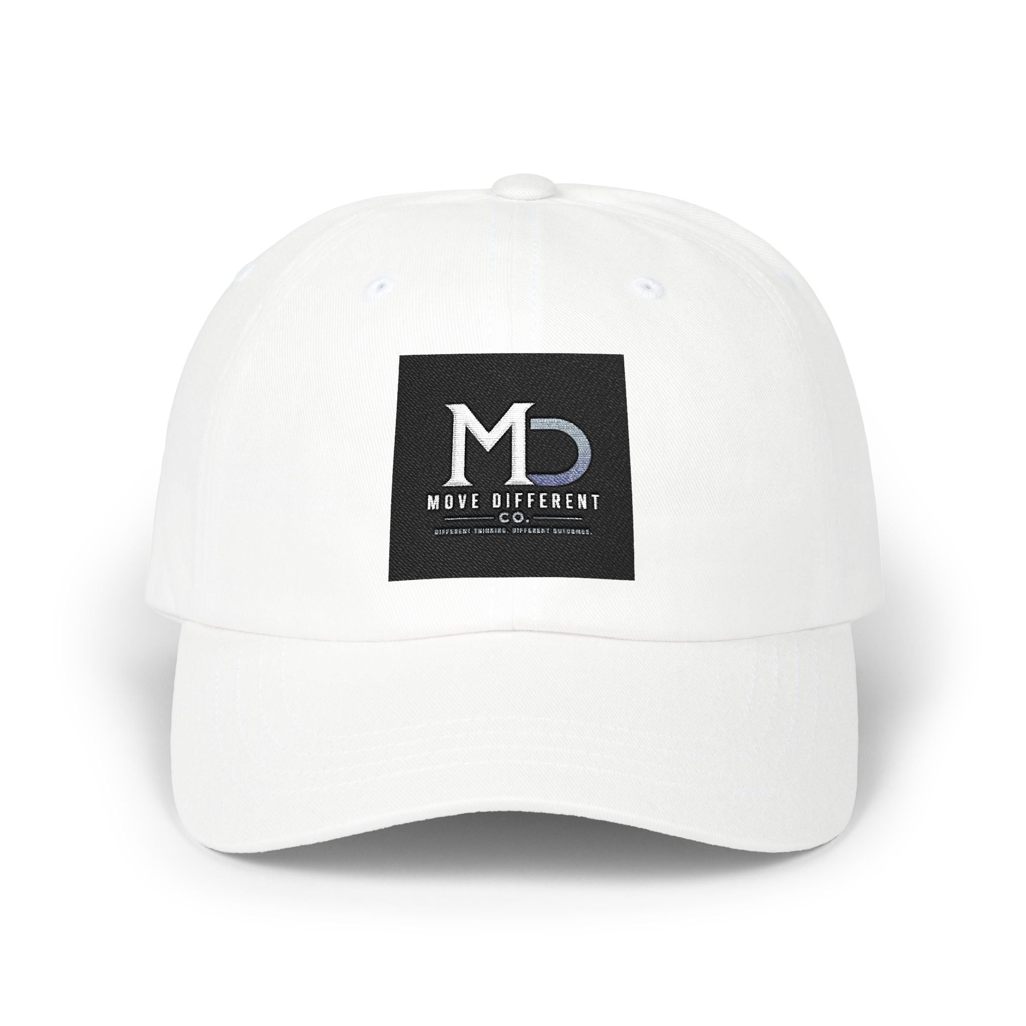Classic Dad Cap — Minimal 'MD Move Different' Embroidered Logo Hat