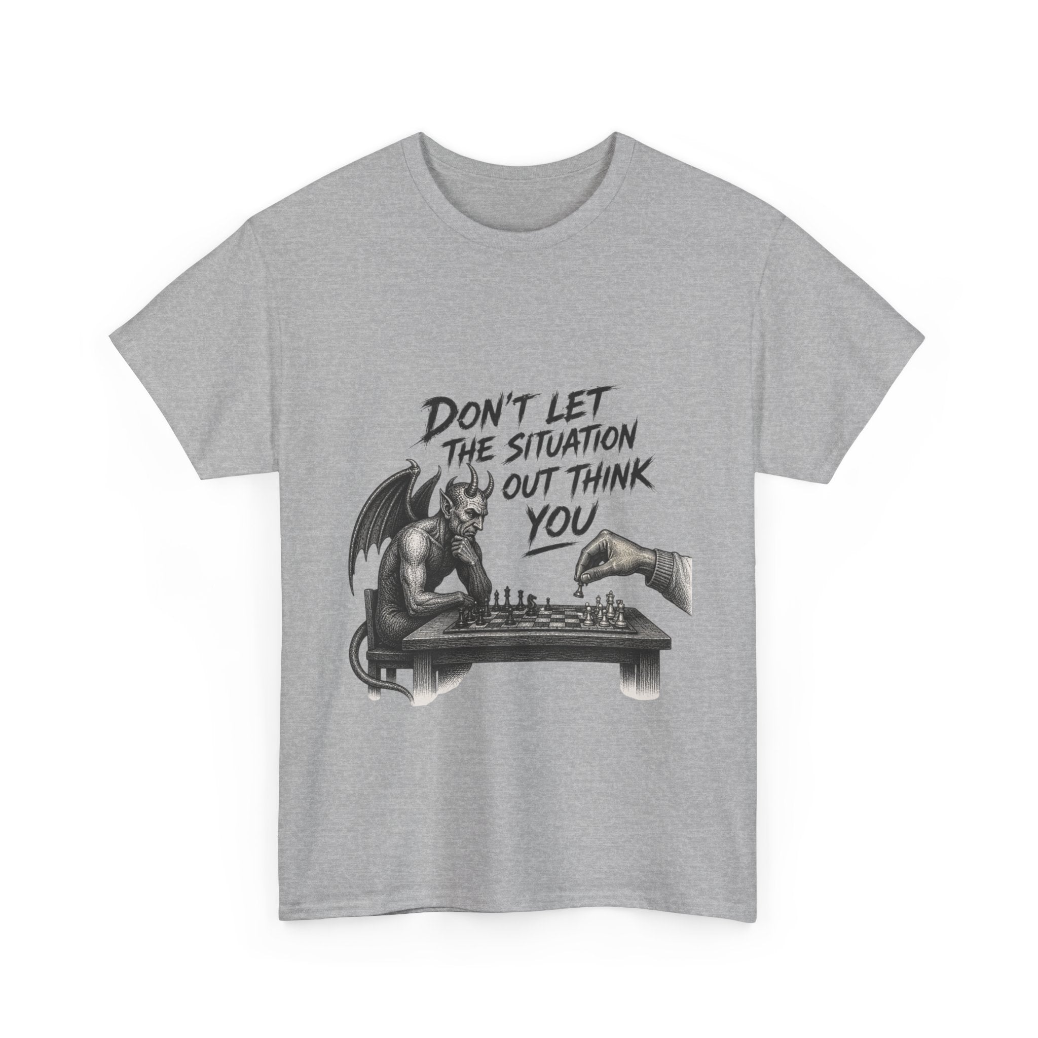 T-Shirt — "Don't Let the Situation Outthink You" Chess Demon Graphic Tee