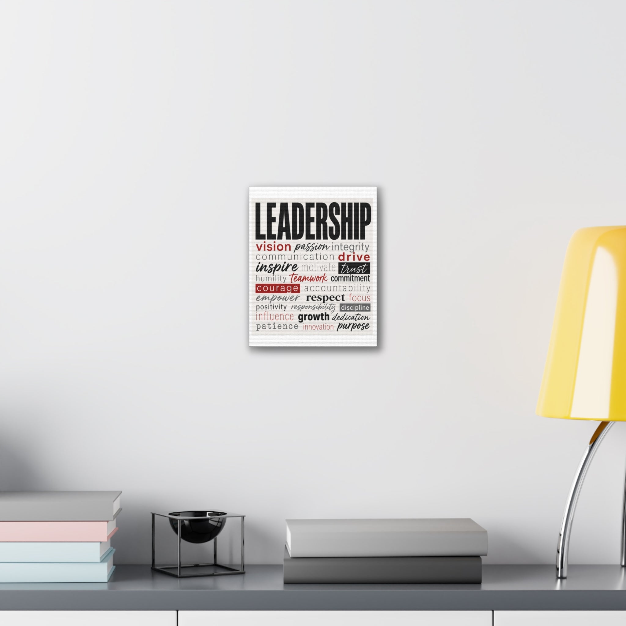 Leadership Word Art Canvas — Inspirational Office Wall Decor