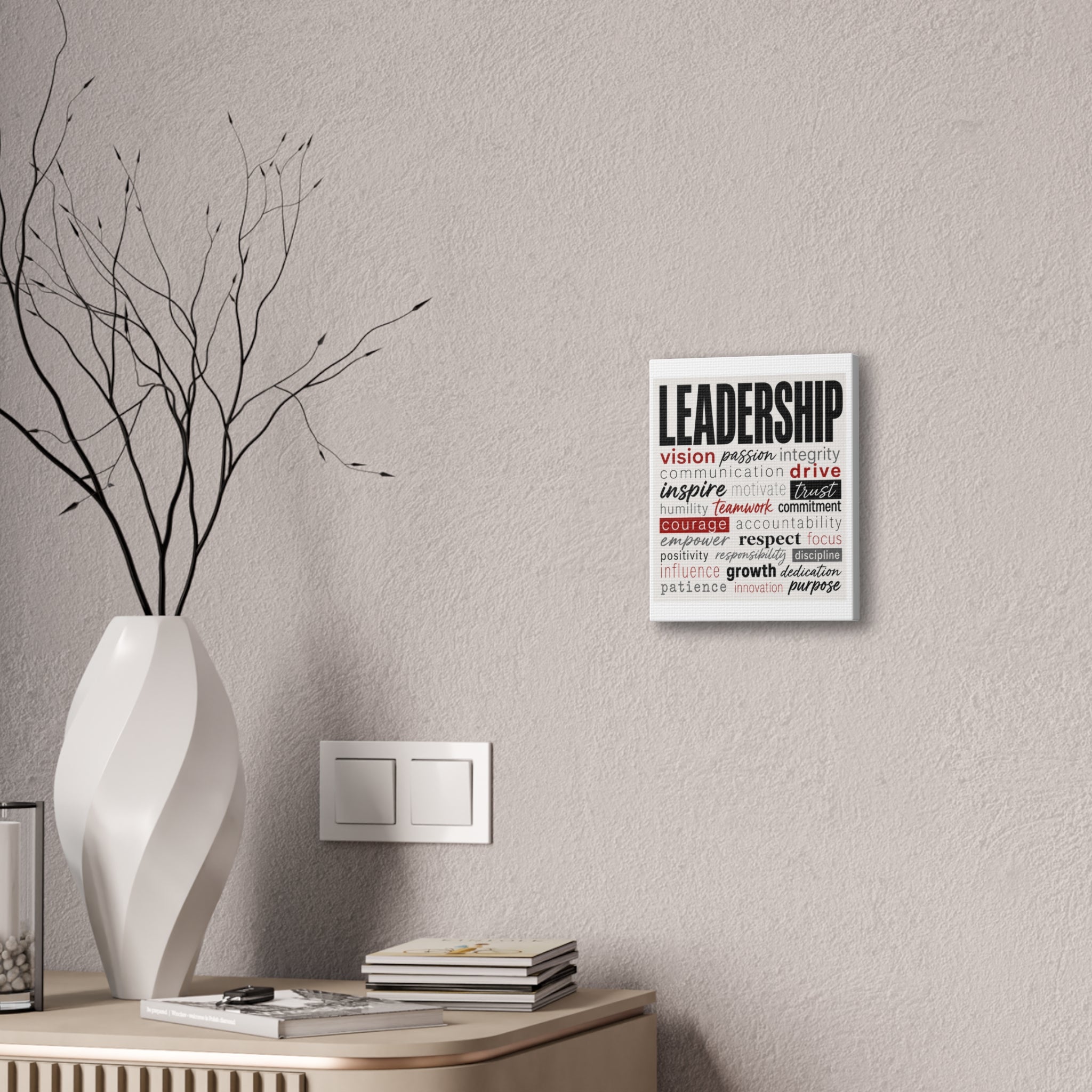 Leadership Word Art Canvas — Inspirational Office Wall Decor