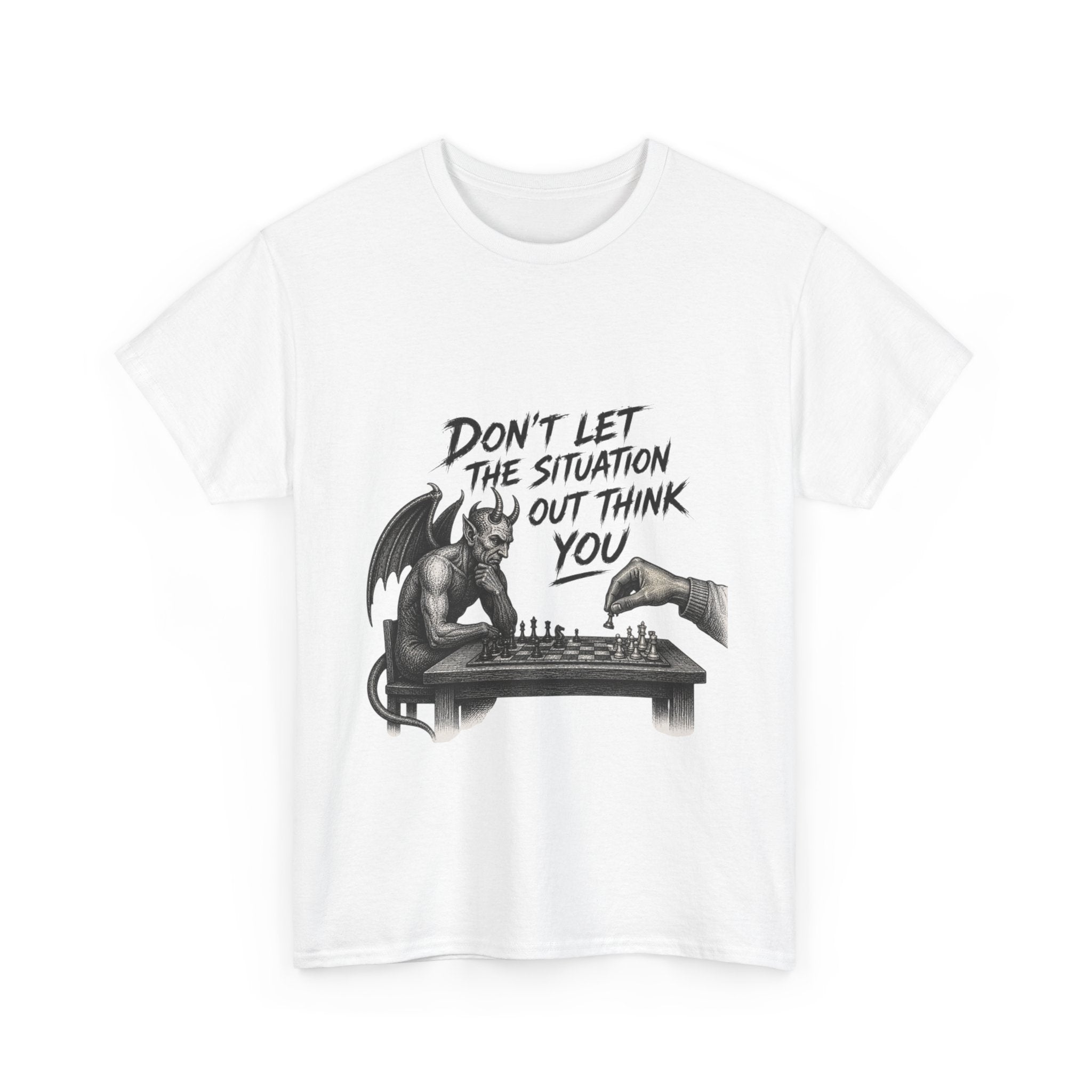 T-Shirt — "Don't Let the Situation Outthink You" Chess Demon Graphic Tee