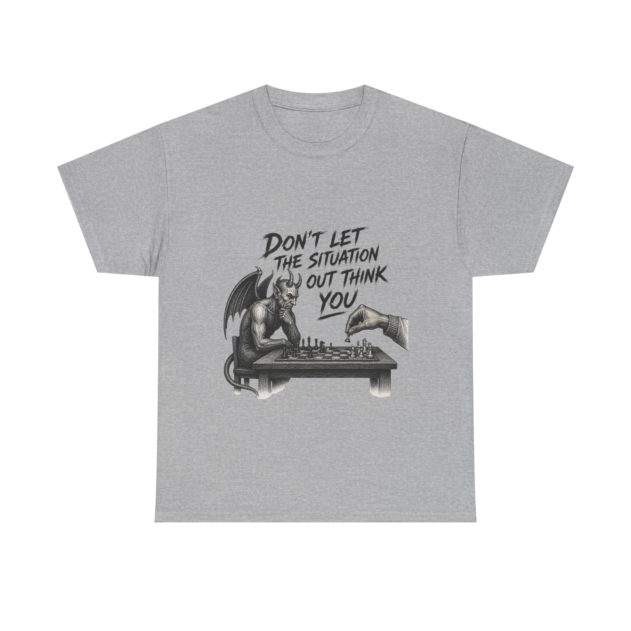 T-Shirt — "Don't Let the Situation Outthink You" Chess Demon Graphic Tee