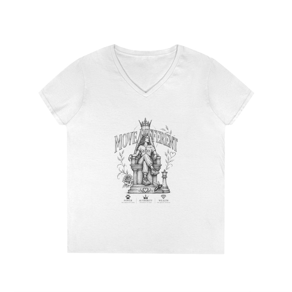 Move Weight V-Neck T-Shirt — Chess King Illustration for Women
