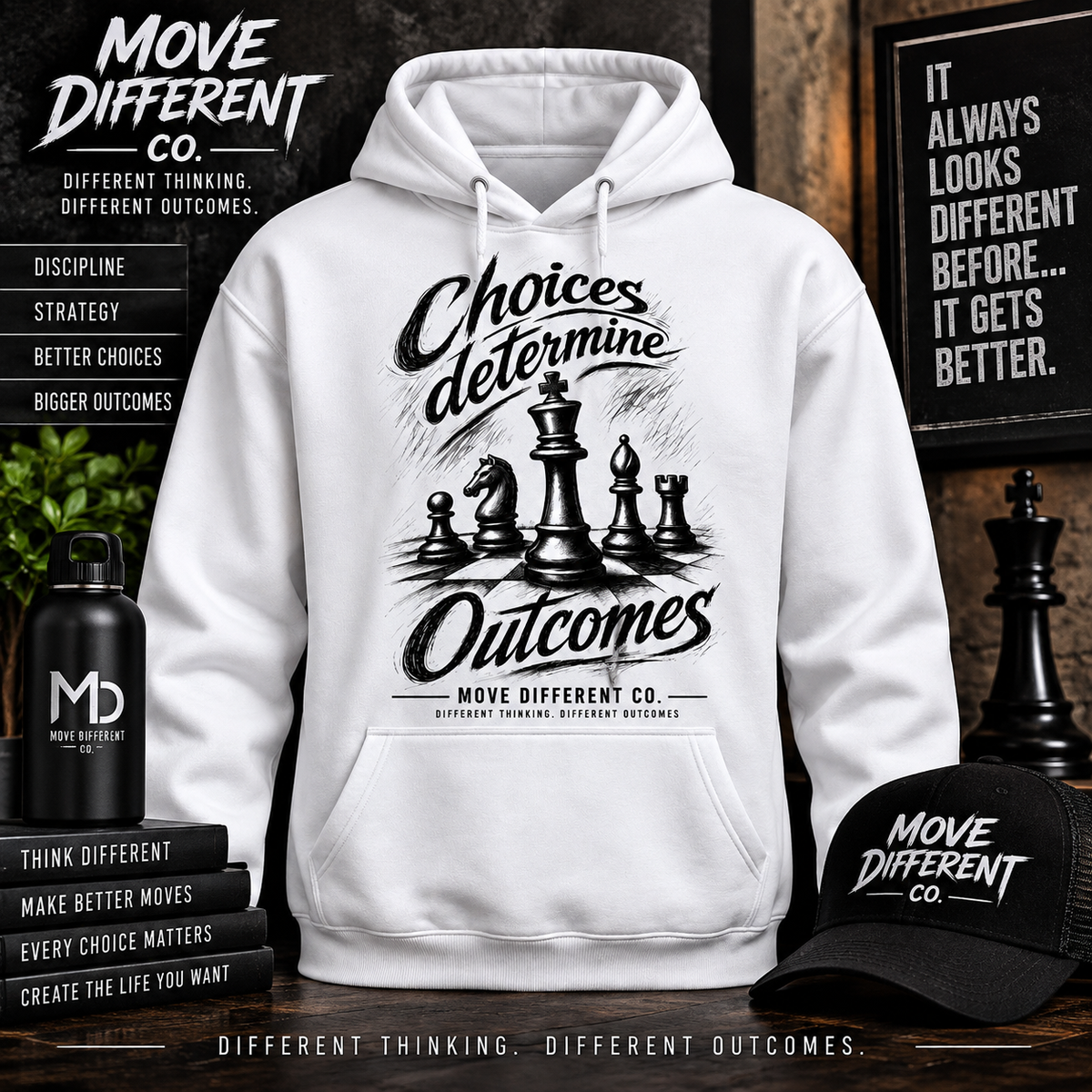 Choices Determine Outcomes — Chess Hoodie